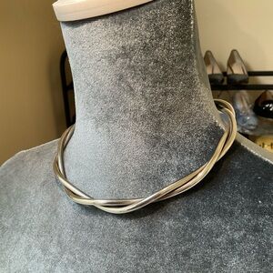 Sterling Silver Choker-Twisted Tube design with open back almost 60 grams